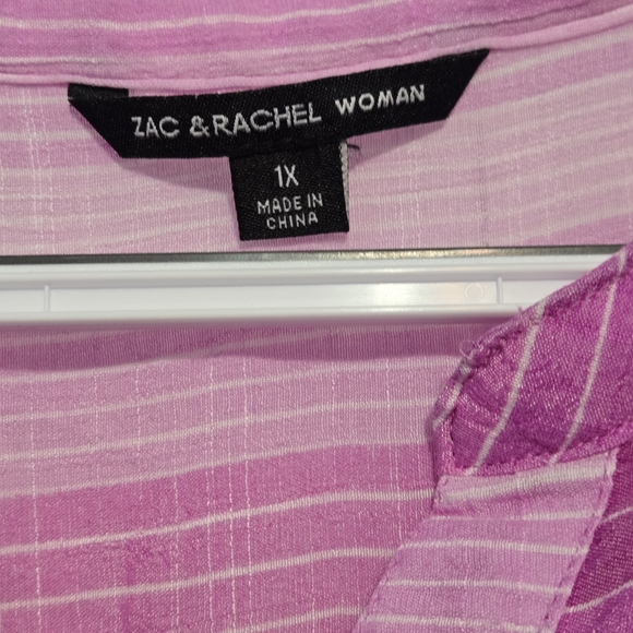 Zac & Rachel Striped Pink Blouse - Picture 2 of 6